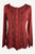 Women's Boho Medieval Embroidered Button-Down Full Sleeve Shirt Blouse﻿ - Agan Traders, Burgundy