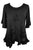 186027 B Bohemian Medieval Embroidered Round Neck Ruffle Hem Short Sleeve - Agan Traders, Black