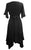 186014 DR Bohemian Asymmetrical Hem Ruffle Embroidered Casual Chic Dress - Agan Traders, Black