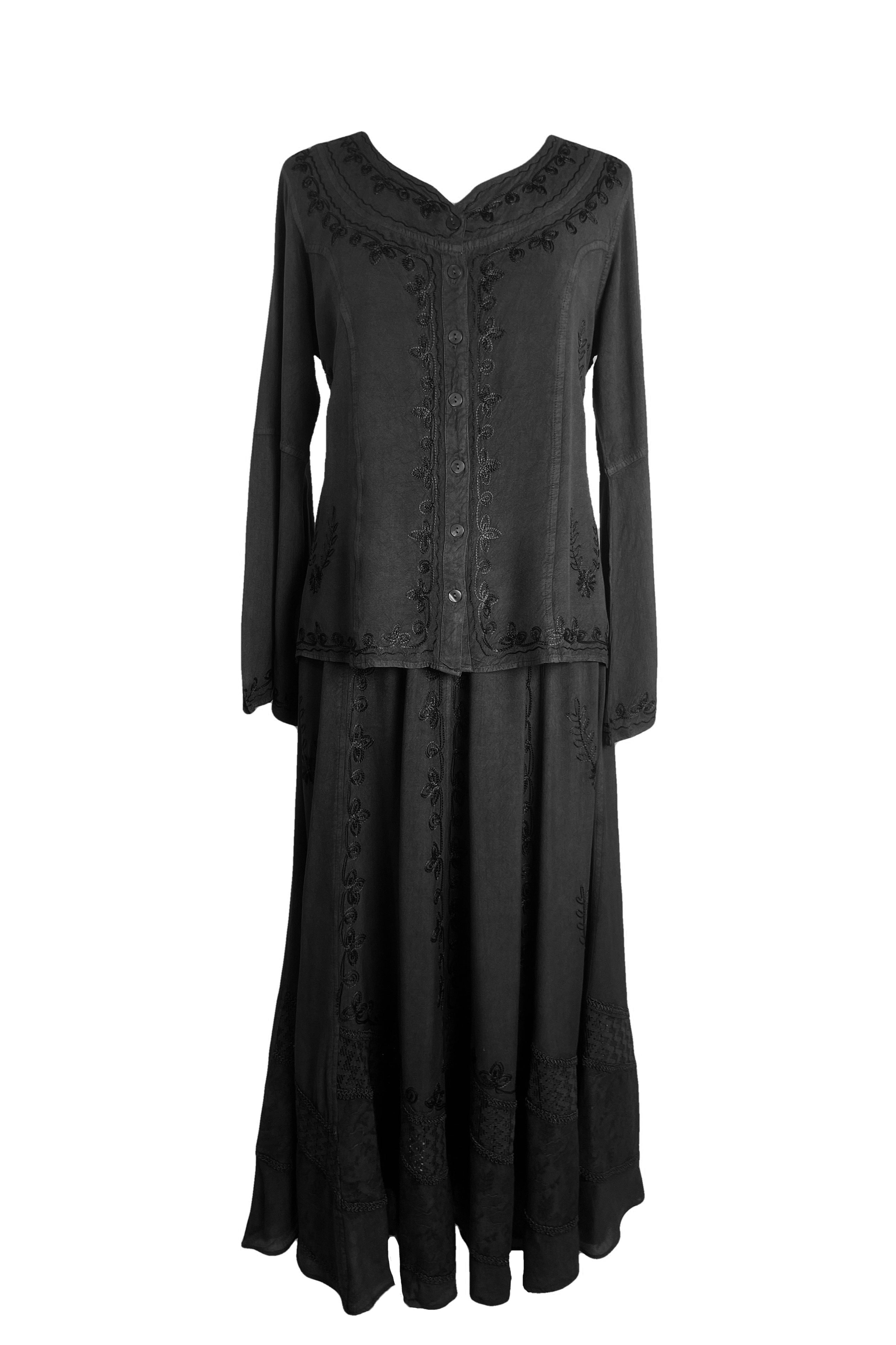 27710 B Medieval Embroidered Round Neck Short Sleeve Tunic Blouse – Agan  Traders