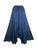 186028 SKT Boho Medieval Crepe Tier Elastic Waistband Front Open Long Skirt Maxi - Agan Traders, Blue