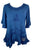 186027 B Bohemian Medieval Embroidered Round Neck Ruffle Hem Short Sleeve - Agan Traders, Blue