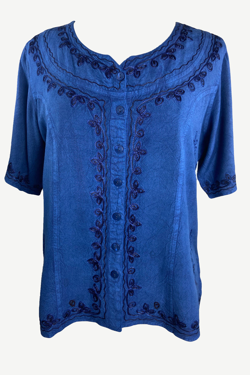 109 B Gypsy Medieval Diamond Neck Embroidered Top Blouse – Agan Traders