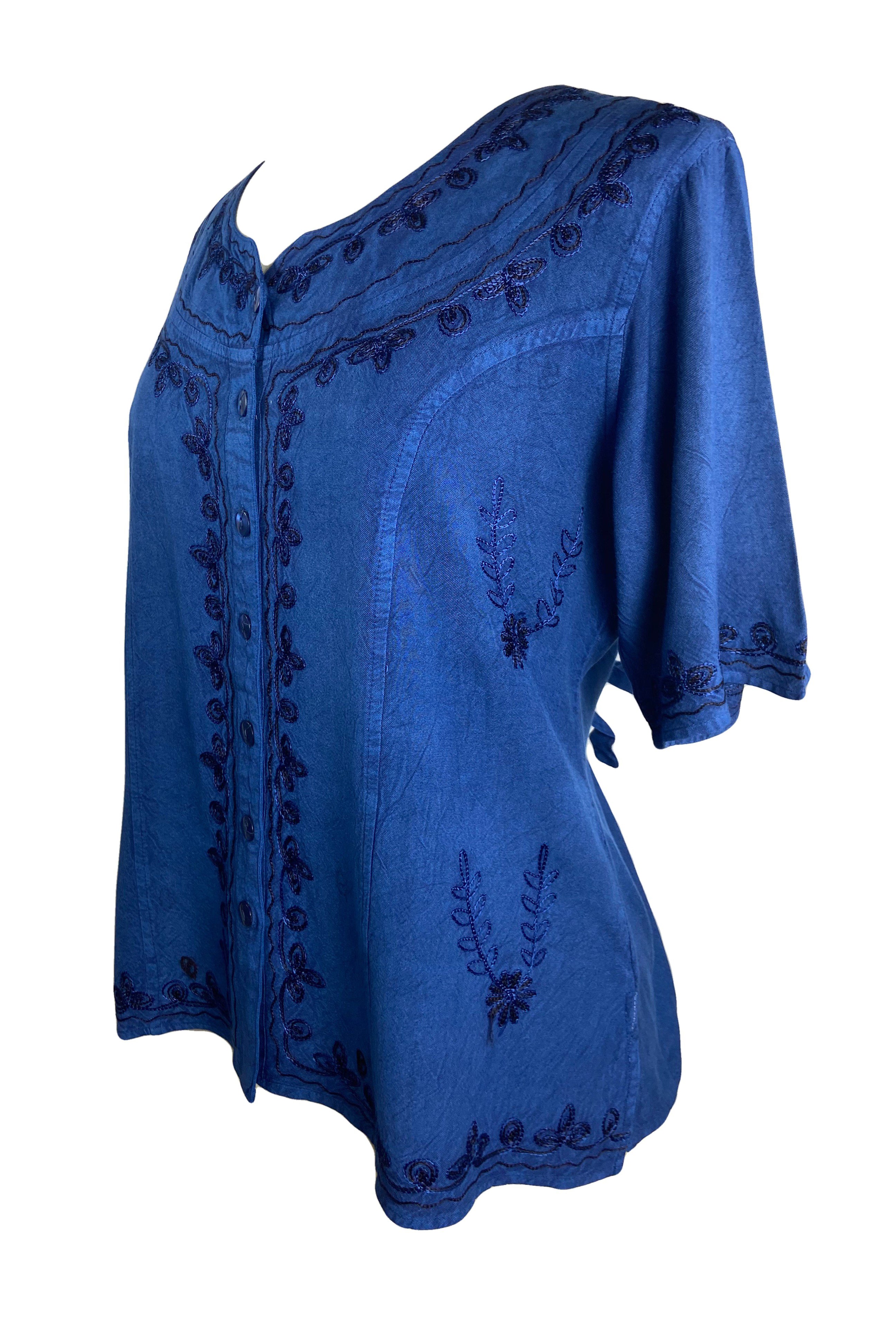 109 B Gypsy Medieval Diamond Neck Embroidered Top Blouse – Agan Traders