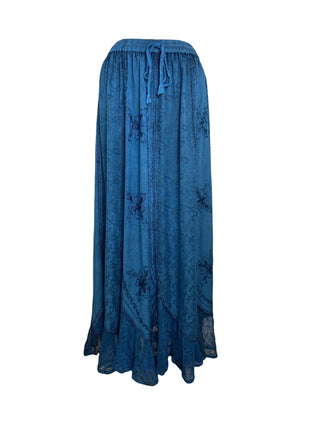 711 SK Agan Traders Gypsy Medieval Renaissance Skirt - Agan Traders, Blue