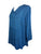 Women's Vintage Long Sleeve Rounded Sweet Heart Button Down Tunic Blouse - Agan Traders, Blue