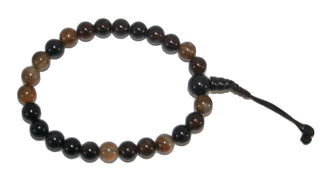 8mm Original Tibetan Buddhist Beads Prayer Meditation Bracelet - Agan Traders, Black Agate