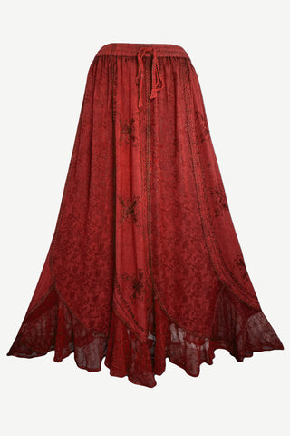 711 SK Agan Traders Gypsy Medieval Renaissance Skirt - Agan Traders, B Red