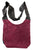 P- 21 Patchwork Rope Cotton Knitted Tie Dye Shoulder Bohemian Bag Purse - Agan Traders, Turquoise Burgundy