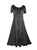 1024 DR Gothic Vintage Cap Sleeve Embroidered Casual Chic Dress Gown - Agan Traders, Black