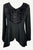 Women's Bohemian Exotic Velvet Embroidered Button Down Long Sleeve Tunic Blouse - Agan Traders, Black
