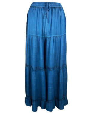 203 P Rayon Viscose Palazzo Belly Bottom Pant Trouser - Agan Traders, Navy