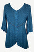 Women's Bohemian Ari Embroidered Button Down Short Sleeve Tunic Blouse ~604B