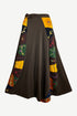 R 406 Gypsy Rib Cotton Stripe Patched Bohemian Wrapper Skirt