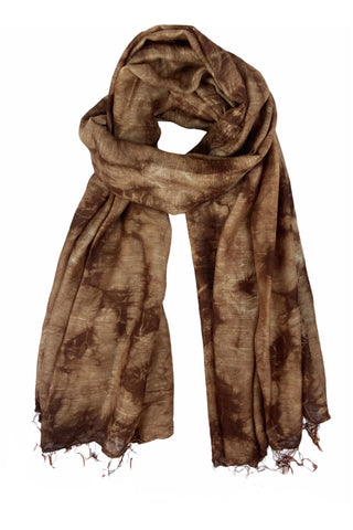 SF 203 Tie Dye Gradient Gorgeous Cotton Light Woven Stylish Stole Scarf - Agan Traders, Brown