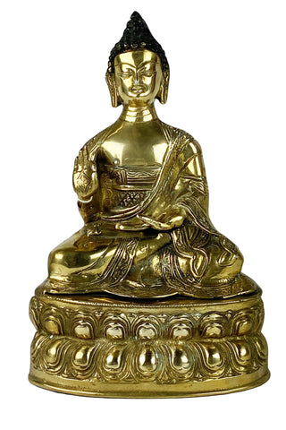 Bronze Large Meditation Buddha Statue From Himalaya of Nepal[6.0 X 12.0 inches; 7 lbs]