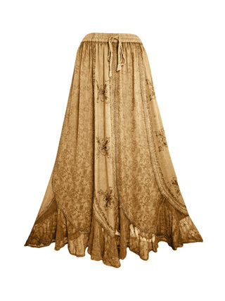 711 SK Agan Traders Gypsy Medieval Renaissance Skirt - Agan Traders, Camel