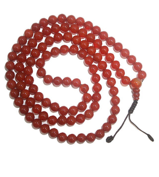 Agan Traders Original Tibetan Buddhist 108 Beads Prayer Meditation Mala - Agan Traders, Carnelian