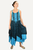 Asymmetrical Hem Net Renaissance Gothic Spaghetti Strap Summer Dress - Agan Traders, Black Turquoise