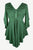 186026 B Medieval Butterfly Embroidered Beaded Bell Sleeve Top Blouse Tunic - Agan Traders, E Green