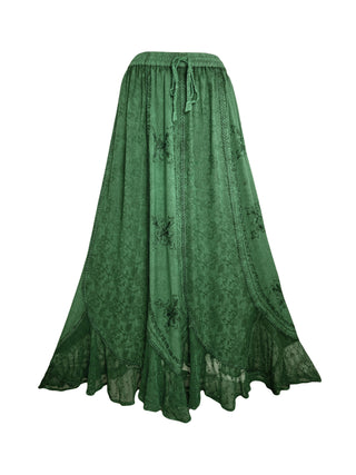 711 SK Agan Traders Gypsy Medieval Renaissance Skirt - Agan Traders, E Green