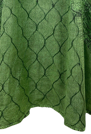 1051 DR Women’s Boho Summer Sleeveless Embroidered Button Down Sun Dress Gown - Agan Traders, E Green
