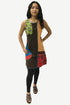 712 RD JUNIOR Misses Knit Cotton Designer Style Asymmetrical Patch Printed Dress