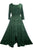 186022 DR Vintage Medieval Crepe High-Low Tier Lace Square Neckline Dress Gown - Agan Traders, E Green