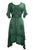 186014 DR Bohemian Asymmetrical Hem Ruffle Embroidered Casual Chic Dress - Agan Traders, E Green