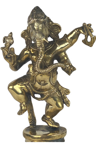 Agan Traders Bronze Dancing Ganesha Statue Fair Trade Nepal (Height = 13 inches; 8 lbs)