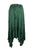 186027 SKT Medieval Embroidered Elastic Waistband Uneven Ruffle Hem Skirt Maxi - Agan Traders, E Green