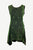 R 309 DR High Low Rib Cotton Stretchy Sleeveless Embroidered Mid Length Dress - Agan Traders, Green