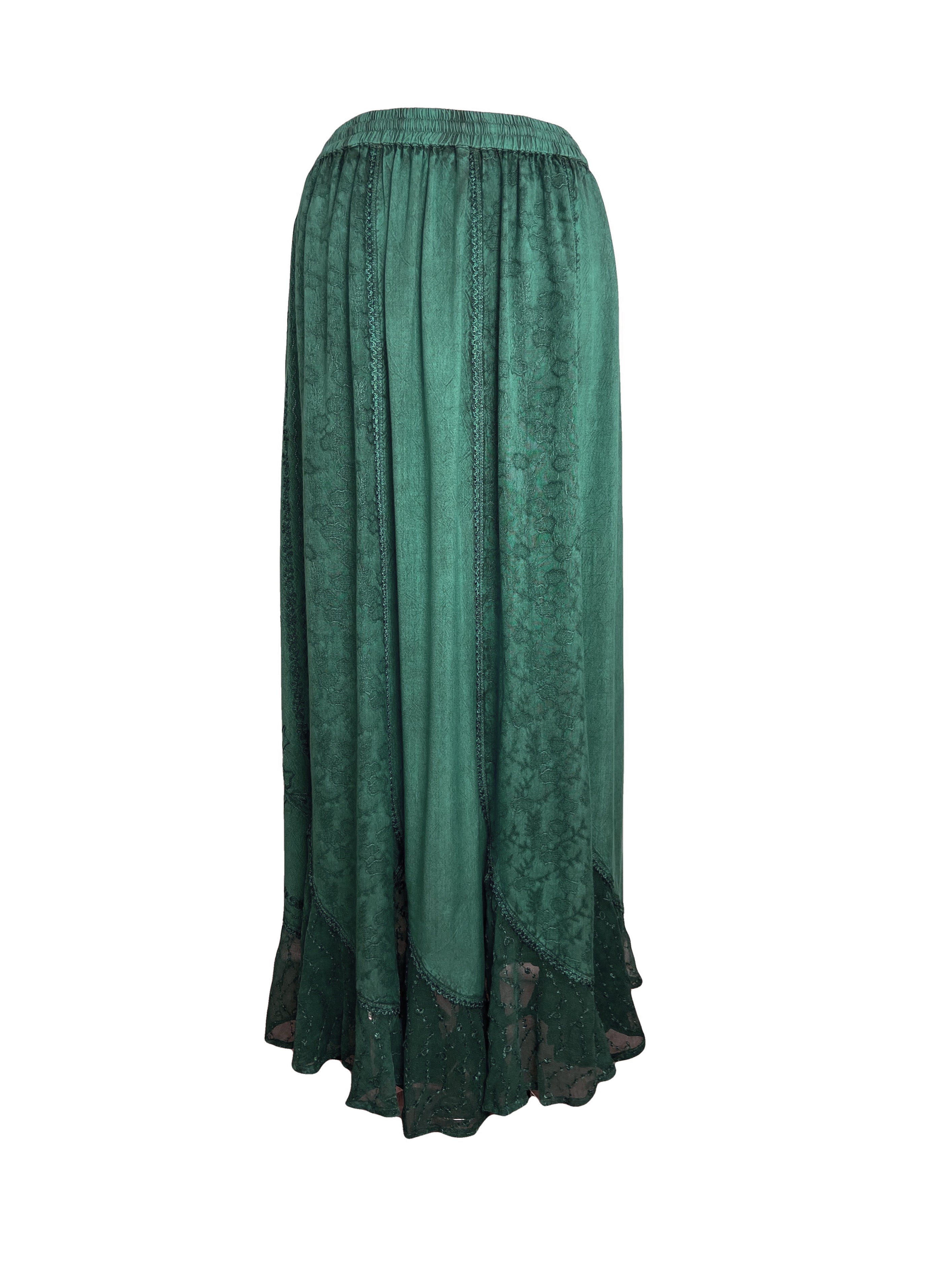 Women's Scalloped Bohemian Gothic Elastic Waistband Flared Skirt ~ 711 ...