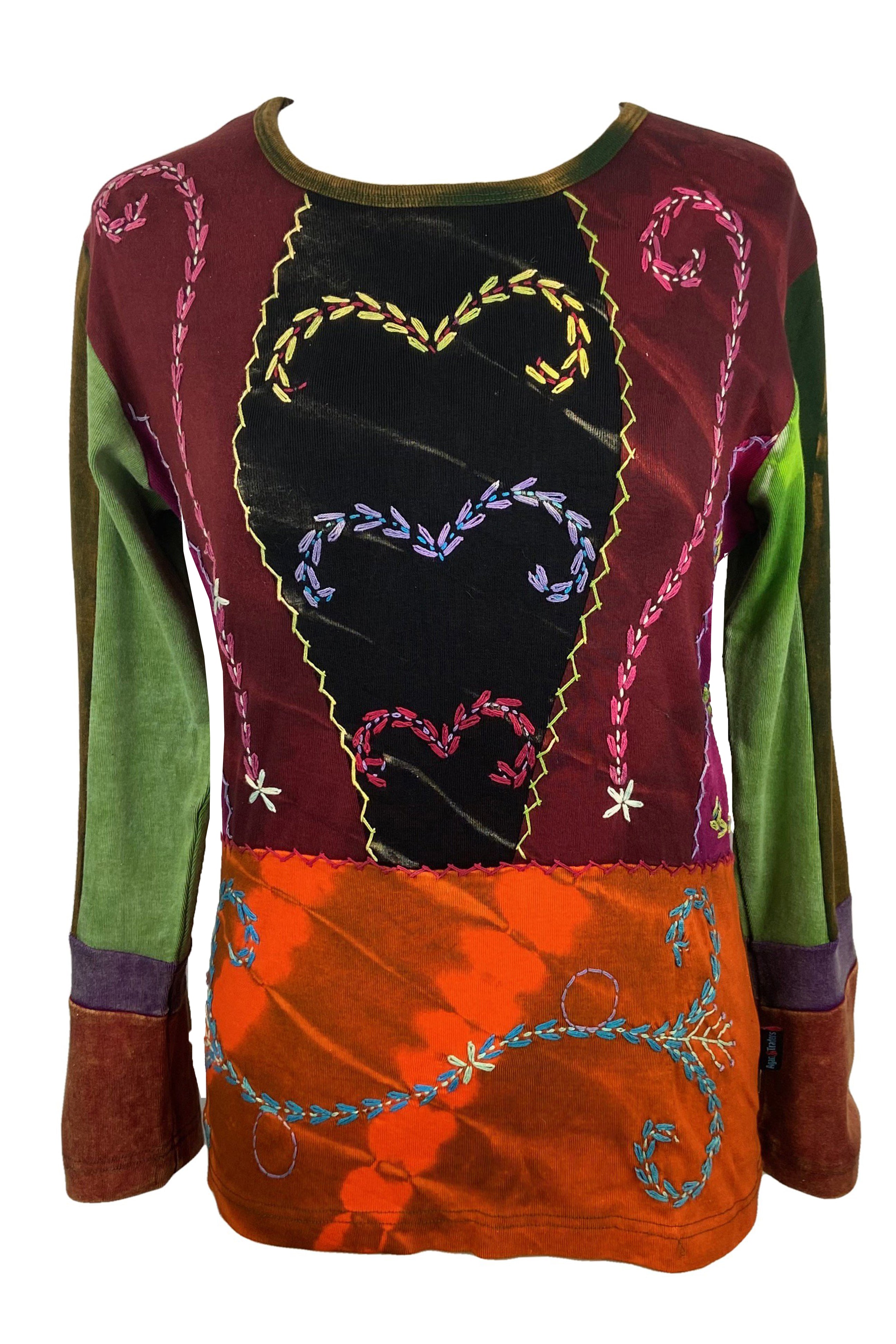 Cotton Rib Zip Up Hoodie Agan Traders Hand Crafted Bohemian Jacket - Cotton Patchwork With Spike Design Lightweight Zip Up Hoodie Women