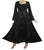 003 DR Square Neck Lace Overlay Gothic Corset Bell Sleeve Dress Gown - Agan Traders