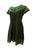 R 309 DR Rib Cotton Light Weight Razor Cut Patched Summer Cap Sleeve Knee Length Dress - Agan Traders, Green