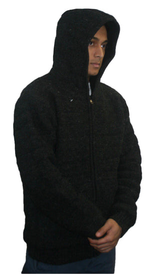 UF 26 Lamb Wool Sweater Fleece Lined Sherpa Himalayan Jacket - Agan Traders, Charcoal