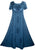 1024 DR Gothic Vintage Cap Sleeve Embroidered Casual Chic Dress Gown - Agan Traders, Blue