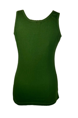 Nepal Highland Agan Traders Knit Cotton Stretchy Yoga Tank Top Cami - Agan Traders, Army Green