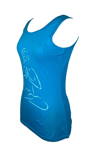 Nepal Highland Agan Traders Knit Cotton Stretchy Yoga Tank Top Cami - Agan Traders, Turquoise