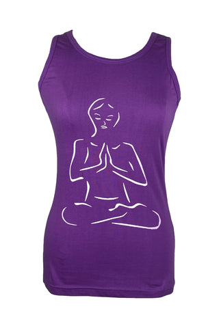 Nepal Highland Agan Traders Knit Cotton Stretchy Yoga Tank Top Cami - Agan Traders, Purple