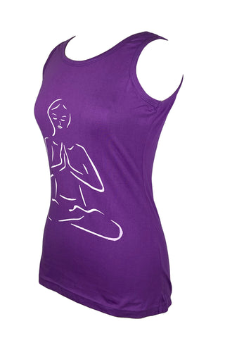 Nepal Highland Agan Traders Knit Cotton Stretchy Yoga Tank Top Cami - Agan Traders, Purple