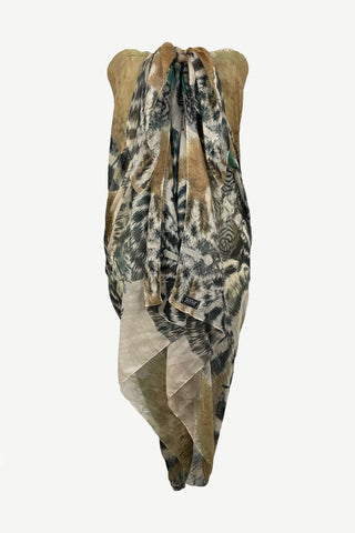 709 Scf Assorted Light Weight Chic Summer Beach Scarf Sarong Wrap - Agan Traders, Gold