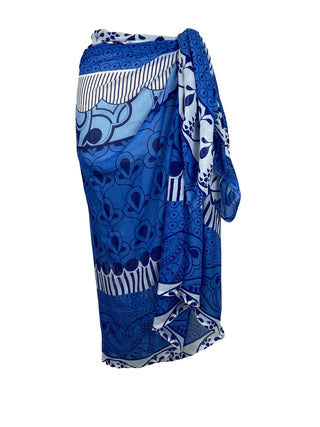 709 Scf Assorted Light Weight Chic Summer Beach Scarf Sarong Wrap - Agan Traders, Blue