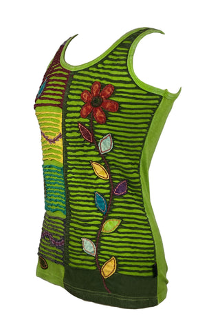 RTK 016 Agan Traders Nepal Hand Crafted Bohemian Tank Camis Top - Agan Traders, Lime