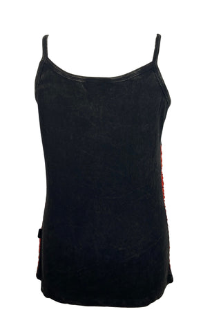 R 140 Women's Bohemian Gypsy Razor Cut Spaghetti Strap Tank Top Camis - Agan Traders, black burgundy