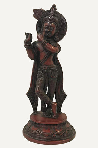Resin Hand Crafted Standing Goddess Krishna - Agan Traders, Rosewood