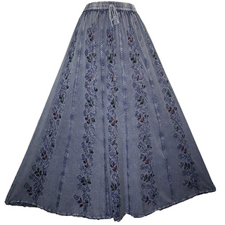 712 SK Agan Traders Medieval Embroidered Long Skirt - Agan Traders, Lilac C