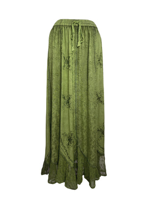 711 SK Agan Traders Gypsy Medieval Renaissance Skirt - Agan Traders, Lime