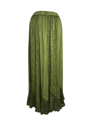 711 SK Agan Traders Gypsy Medieval Renaissance Skirt - Agan Traders, Lime